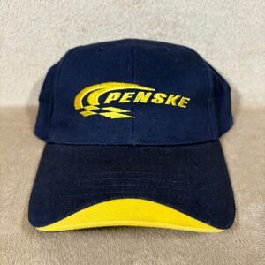 90's Penske Velcro Strap Hat Blue/Yellow Hit Wear Cotton